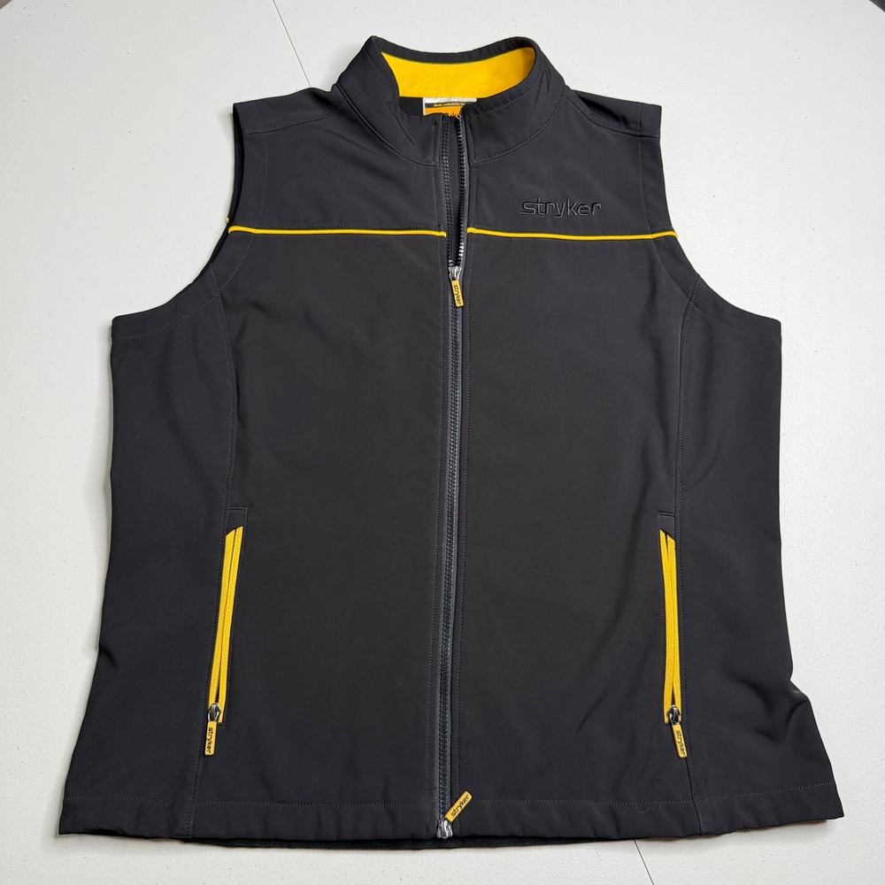 Stryker Women XL Softshell Vest Full Zip Black Yellow